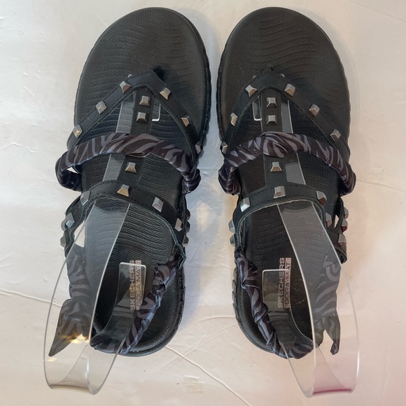 Skechers Goga Mat black zebra print thong sandals size 6 - Picture 6 of 9